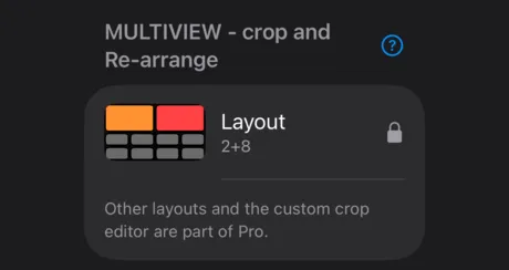 Layout picker with a lock for Pro